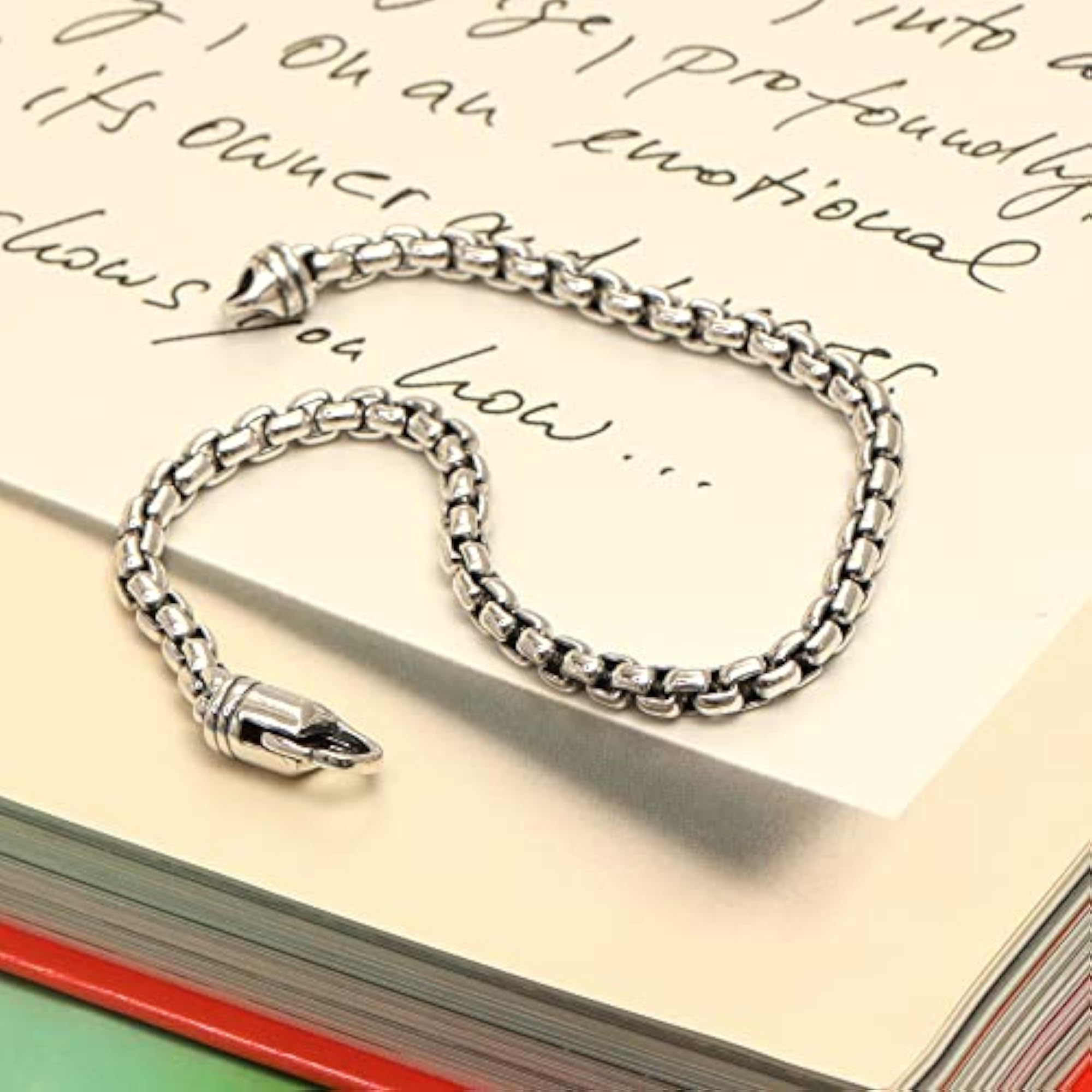 925 Sterling Silver BIS Hallmarked Italian Oxidized Box Chain Bracelet, Gift for Him